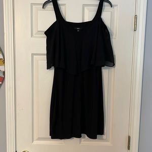 Black cold shoulder dress